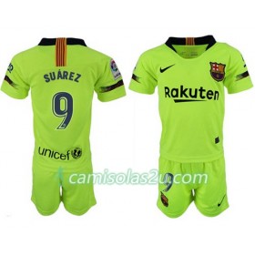 Camisolas de Futebol FC Barcelona SUAREZ 9 Criança Equipamento Alternativa 2018/19 Manga Curta 